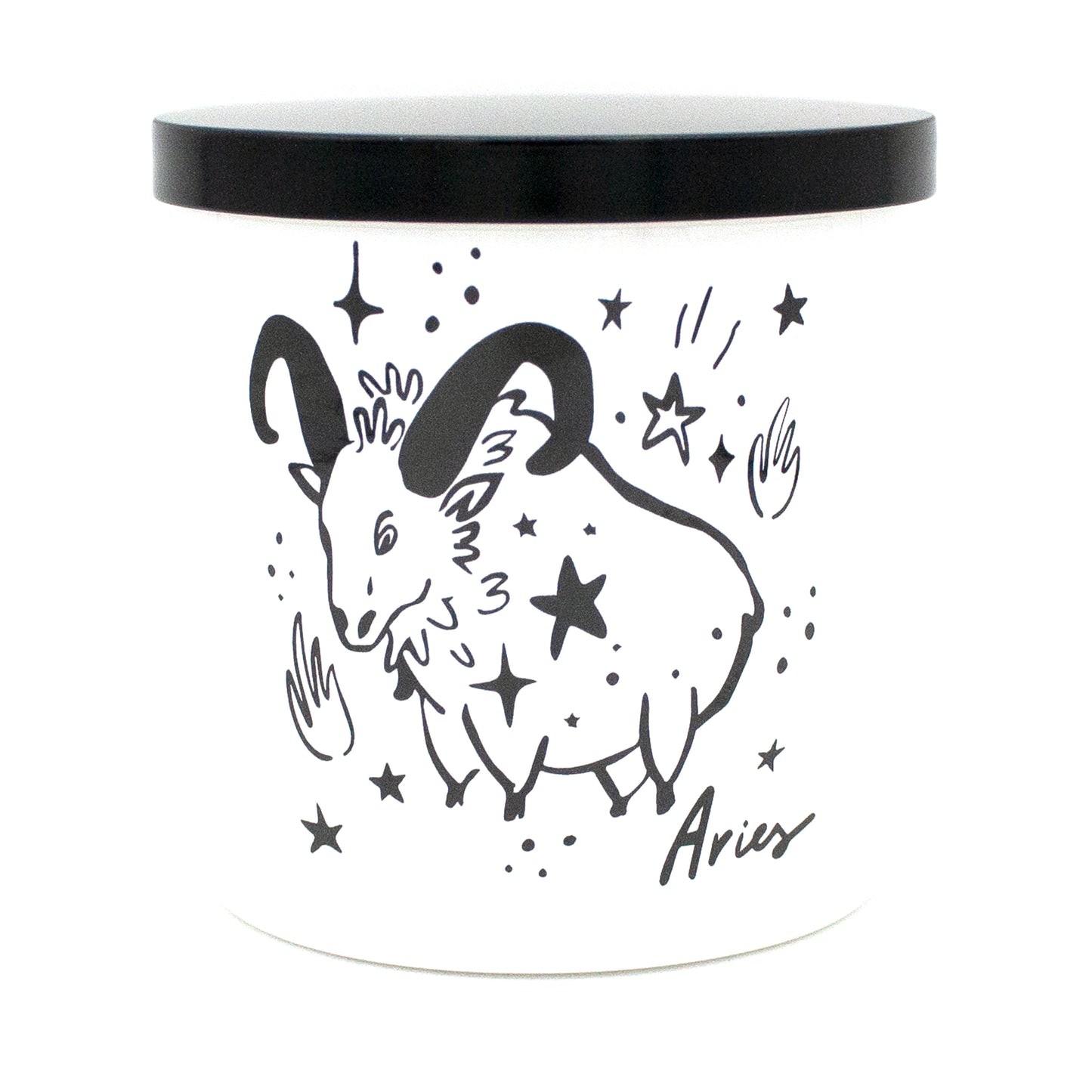 Aries: Black Amber, Zodiac Soy Candle