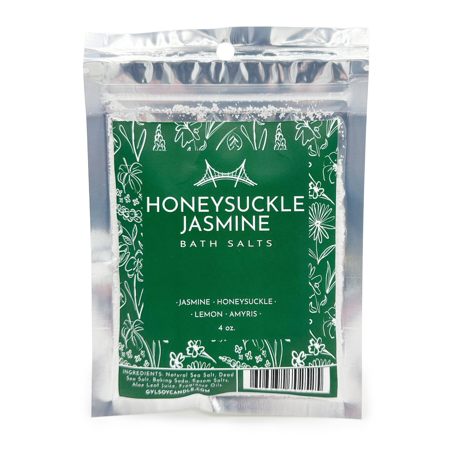 Honeysuckle Jasmine, Bath Salts, 4oz