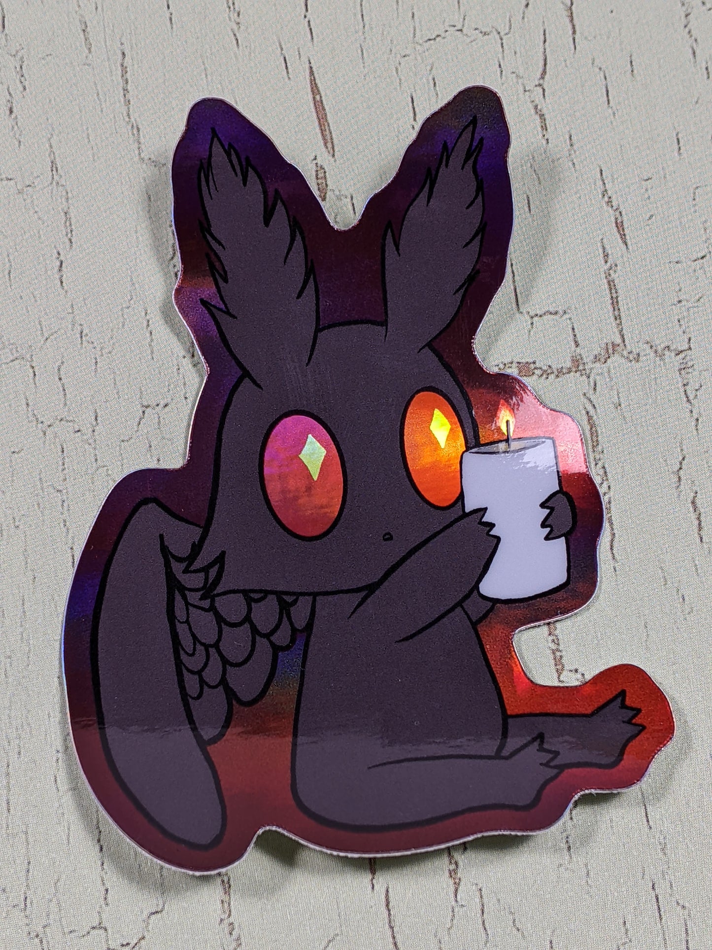 L Overstrom, Baby Mothman Holographic Sticker
