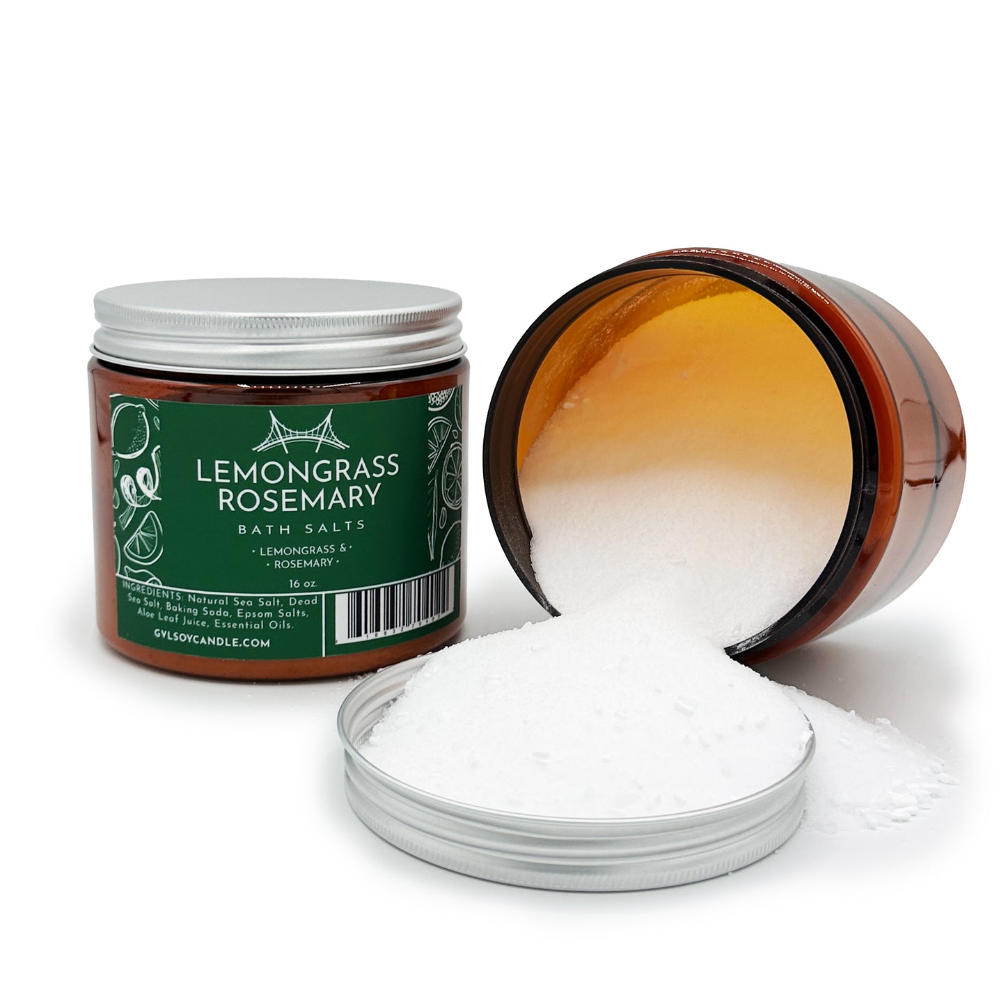 Lemongrass Rosemary, Bath Salts, 16oz