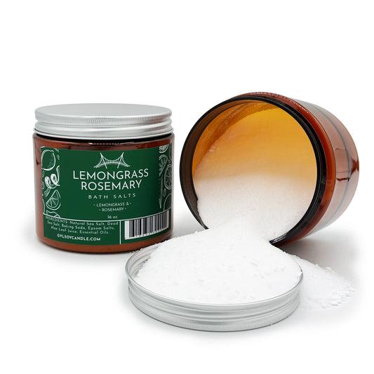 Lemongrass Rosemary, Bath Salts, 16oz