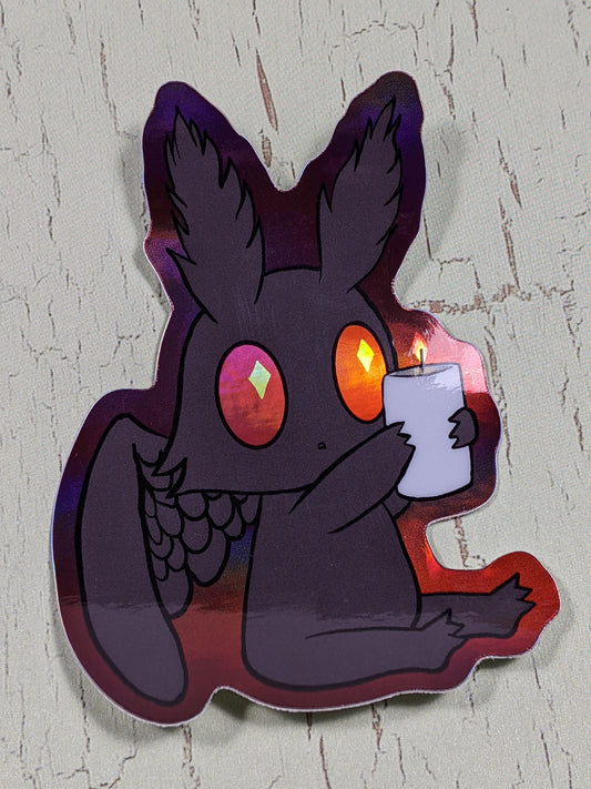 L Overstrom, Baby Mothman Holographic Sticker