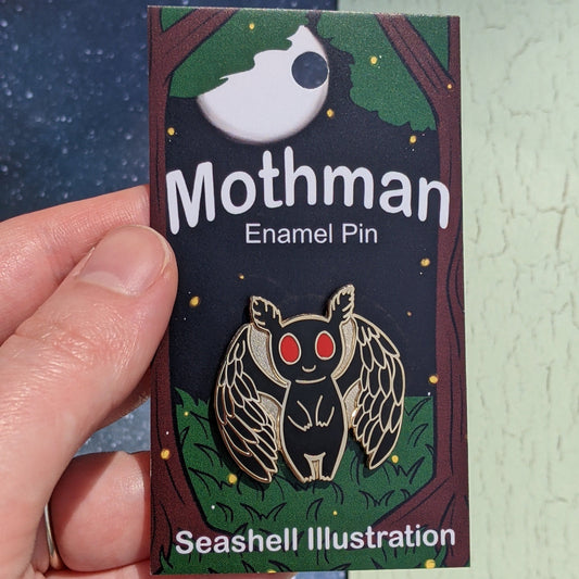 L Overstrom, Mothman Enamel Pin