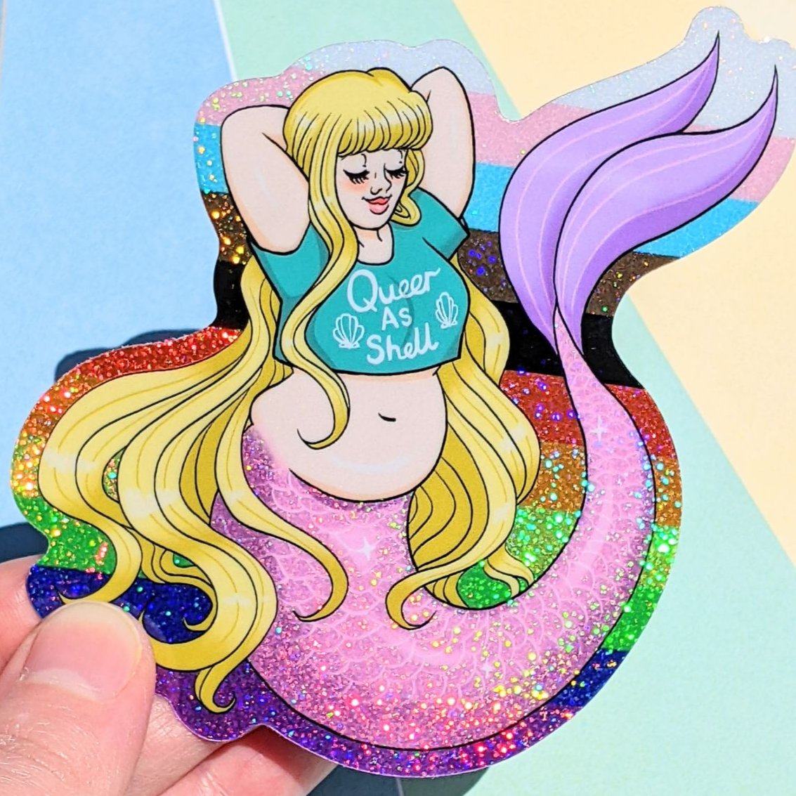 L Overstrom, Queer as Shell Mermaid Sticker